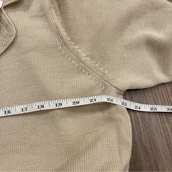 Dialogue QVC Knit Blazer Cardigan Women’s XL Beige Stretch Classic Merino Wool - Picture 7 of 9
